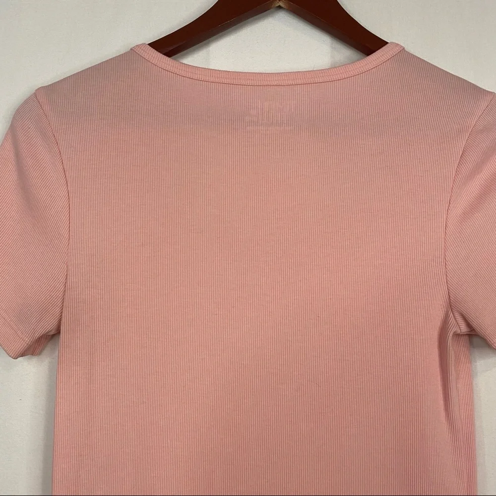 TIME AND TRU Partial Button Down Tee Light Pink Size Medium - Picture 5 of 9